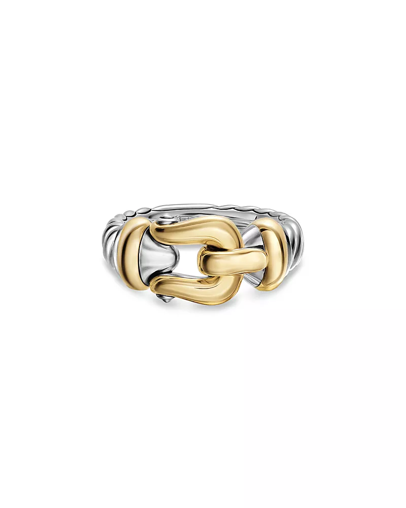 Buckle Ring in Sterling Silver with 14K Yellow Gold 10.4mm