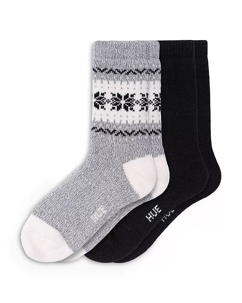 Hue Snowflake Border Boot Socks, Set of 2