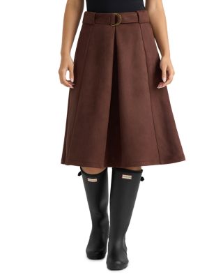 Belted Midi A Line Skirt
