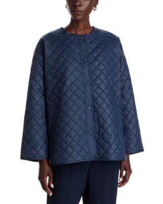 Nylon Round Neck Quilted Short Coat - thumbnail 9