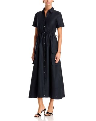 Maxine Short Sleeve Cotton Blend Shirt Dress