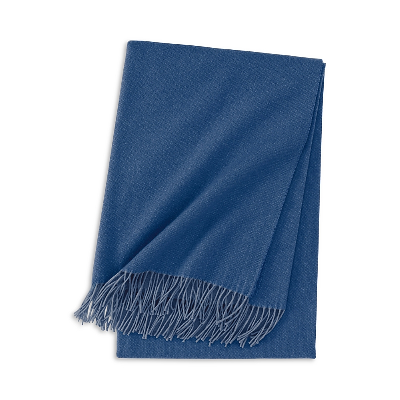 Yves Delorme Club Merino Wool Woven Fringe Trim Throw