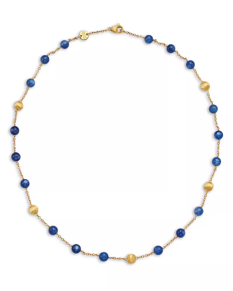 Marco Bicego 18K Yellow Gold Africa Kyanite & Textured Bead Collar Necklace, 18