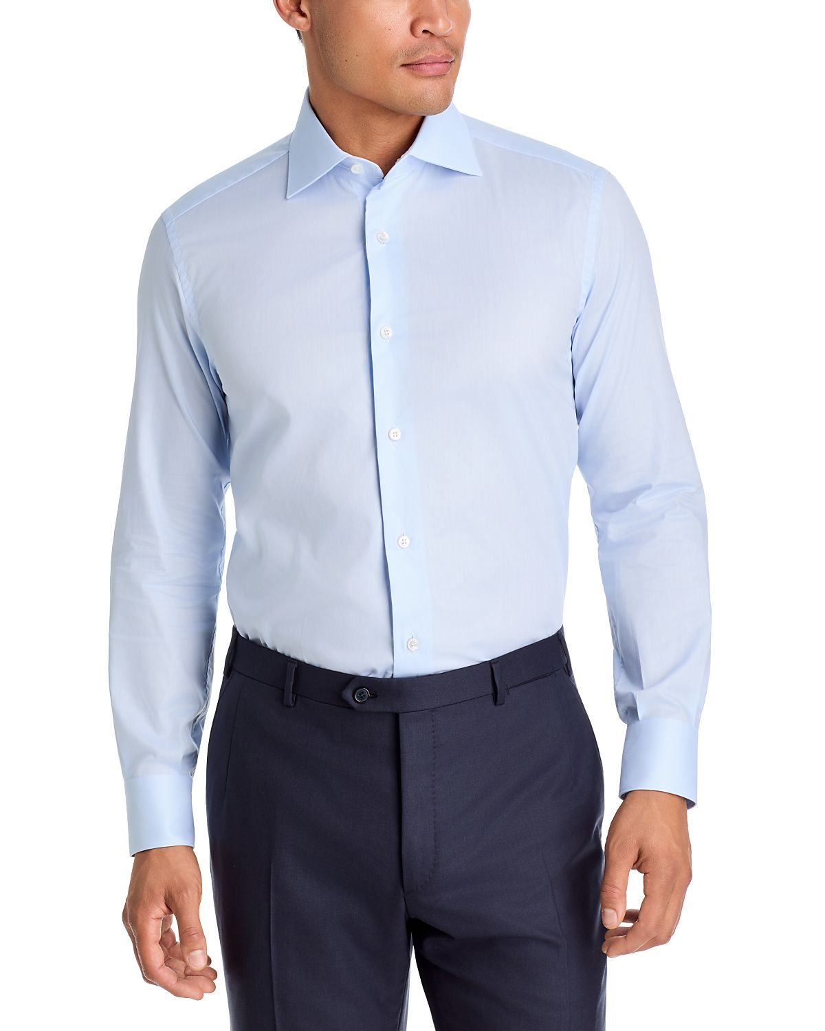 Brioni Ventiquattro Cotton Twill Regular Fit Dress Shirt