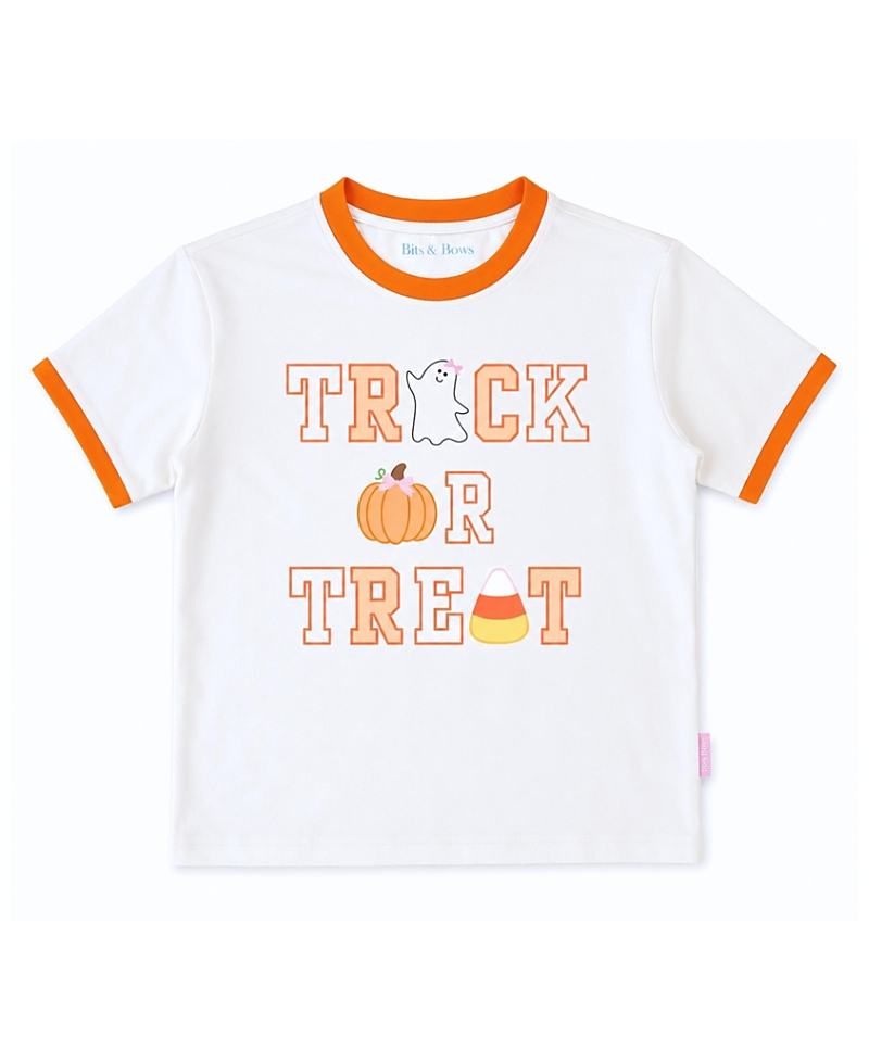 Bits & Bows Girls' Trick-or-Treat Halloween Bow Crewneck Tee - Baby, Little Kid, Big Kid