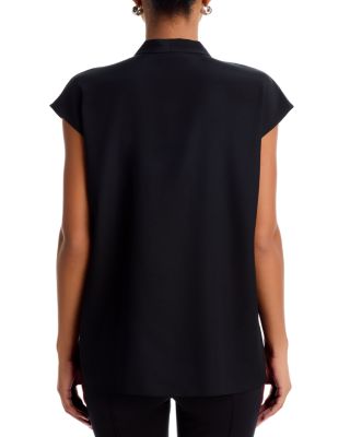 Silk Blend Drape Front Blouse - thumbnail 3