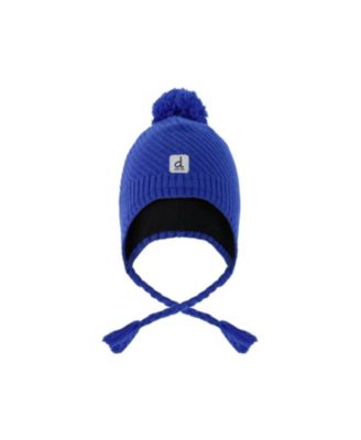  Boys' Winter Peruvian Fleece Lined Ear Flap Knit Hat with Pompom - Little Kid, Big Kid