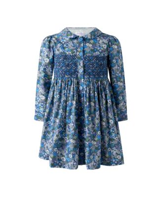  Girls' Dahlia Smocked Button-Front Dress - Little Kid, Big Kid