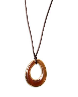 Sable Gemstone Open Pendant Necklace, 46"
