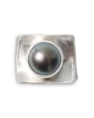 Curve Cultured Saltwater Tahitian Pearl Cocktail Ring