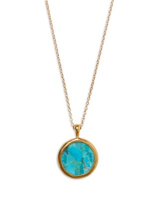 Sardinia Turquoise Pendant Necklace, 16-18"