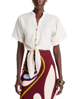 Leroy Linen Tie Front Shirt