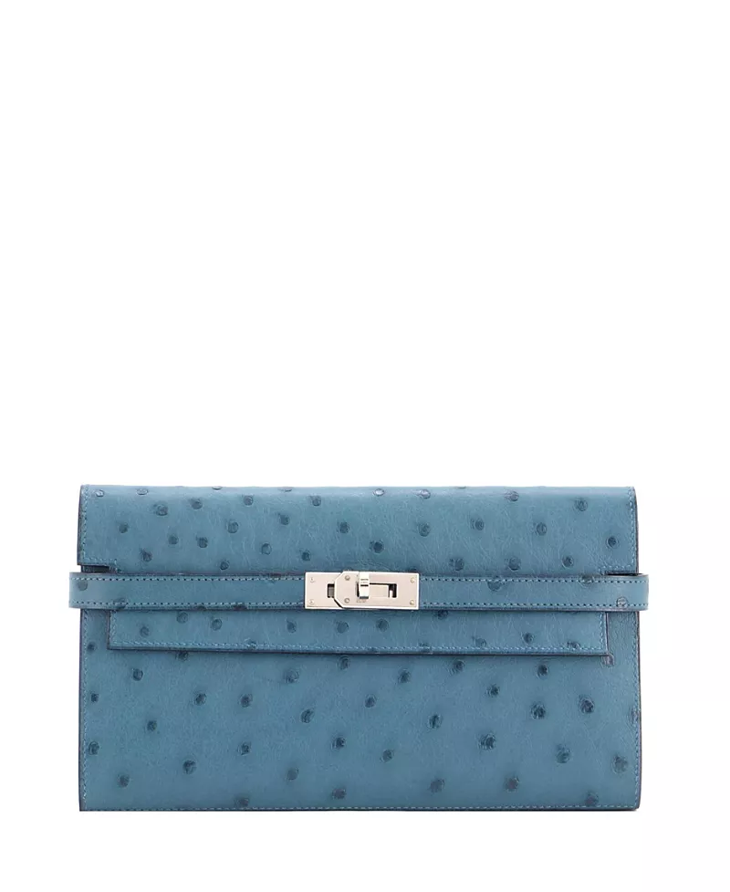 Pre-Owned HERMES Long Kelly Ostrich Wallet
