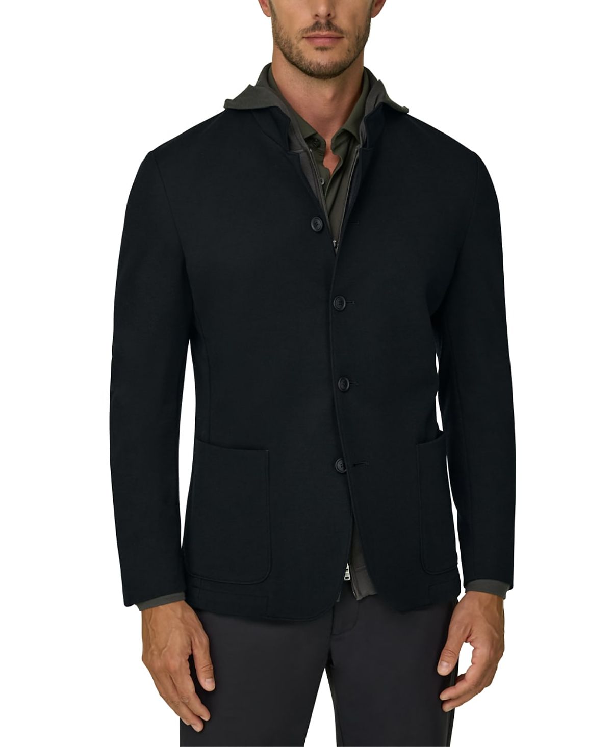Boggi Milano Diagonal Wool Blend B Tech Blazer