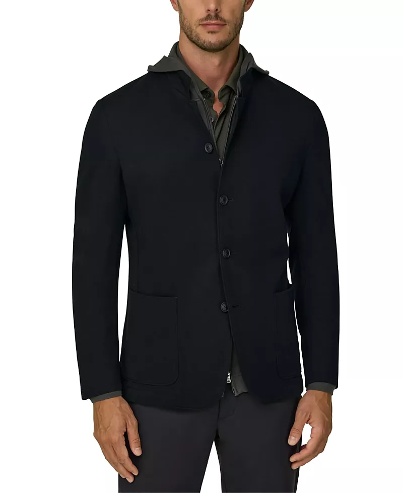 Boggi Milano Diagonal Wool Blend B Tech Blazer