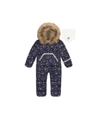 Girls' Teddy Bears Snug Car Seat Fleece Neckwarmer One Piece Snowsuit - Little Kid
