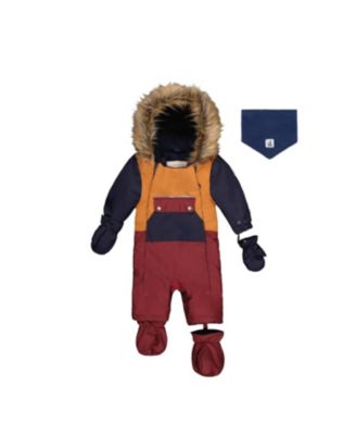 Boys' Play Car Seat Crotch Zipper Fleece Neckwarmer One Piece Snowsuit - Baby
