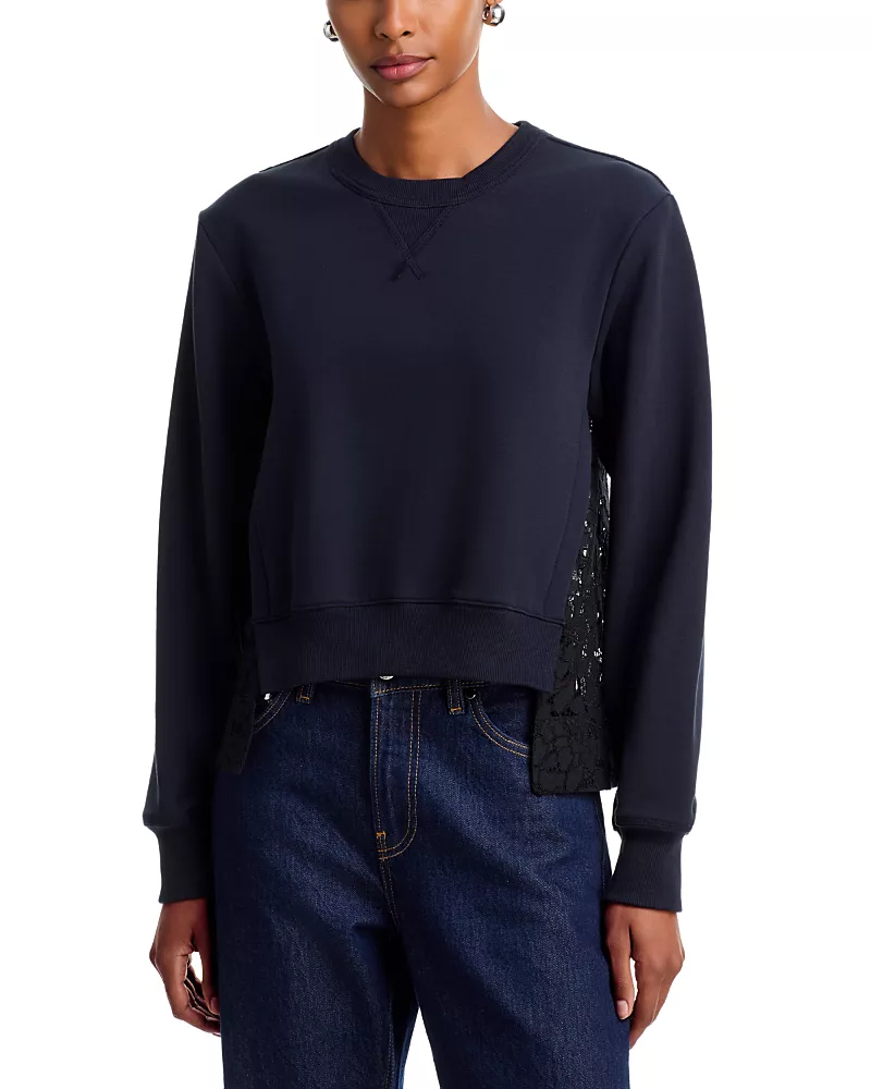 3.1 Phillip Lim Lace Back French Terry Sweatshirt