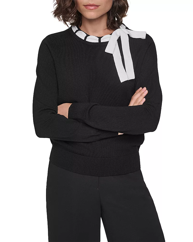 Karl Lagerfeld Paris Bow Neck Sweater