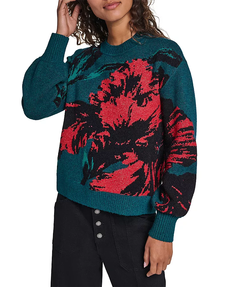 Karl Lagerfeld Paris Floral Crewneck Sweater