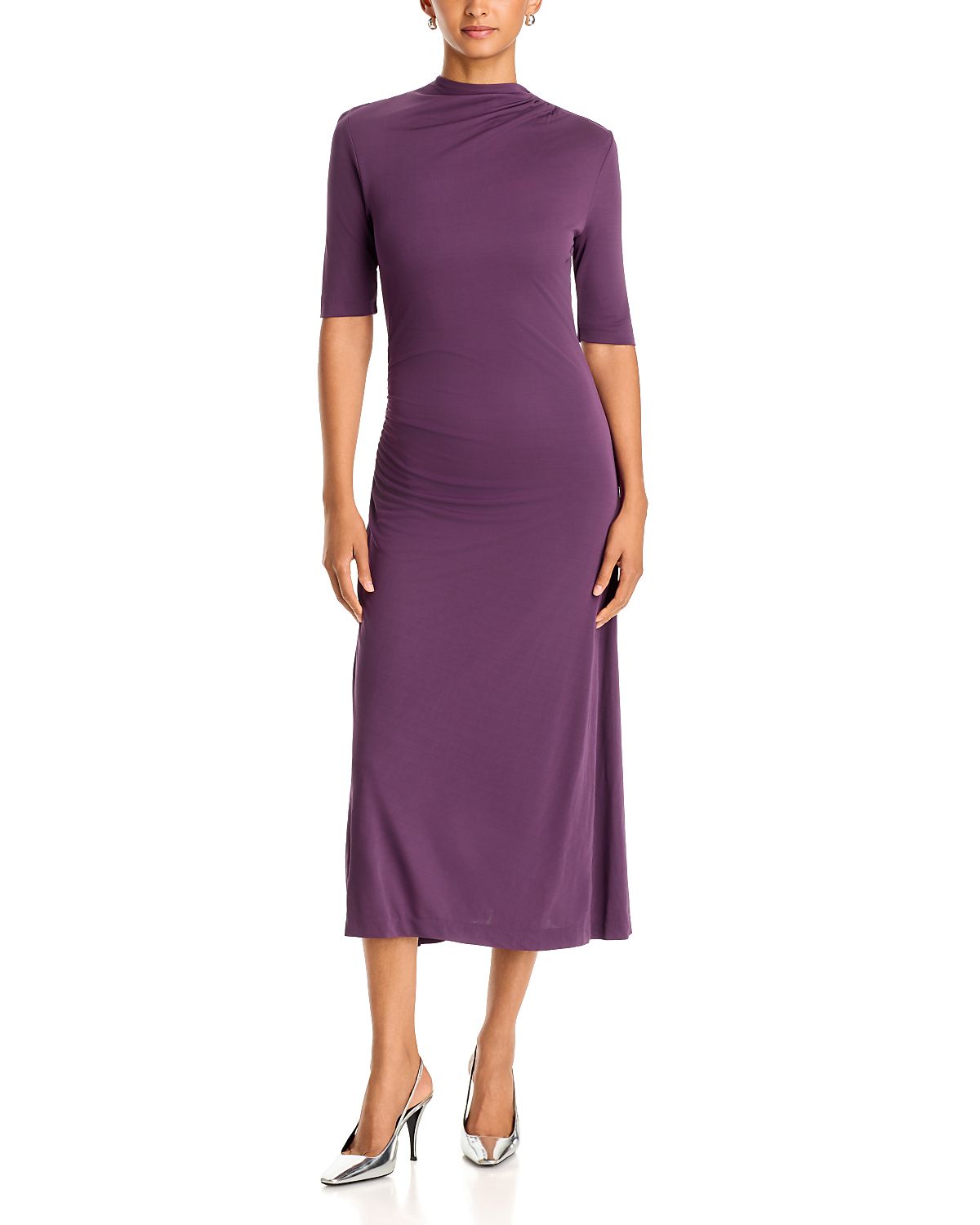 Hugo Boss Eylais Stand Collar Midi Dress - Exclusive