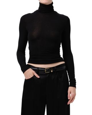 Caradene Turtleneck Rib Knit Tee