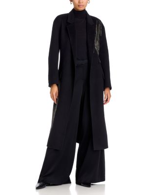 Sydni Wool Blend Embellished Fringe Coat
