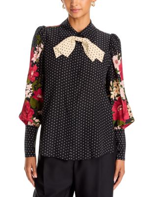 Aviva Silk Mixed Print Blouse
