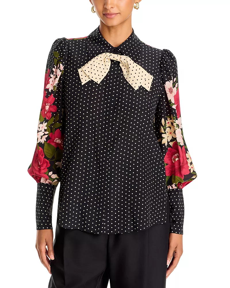 Ungaro Aviva Silk Mixed Print Blouse