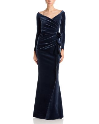 Silveria Off-the-Shoulder Velvet Gown