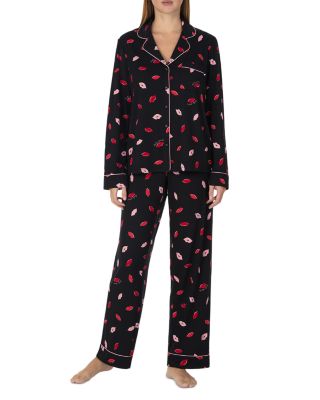 Brushed Jersey Notch Collar Pajama Set