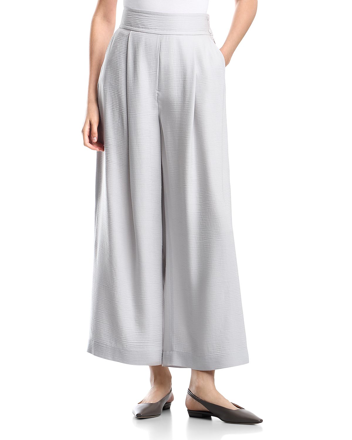 Emporio Armani Textured Bark Effect Palazzo Trousers