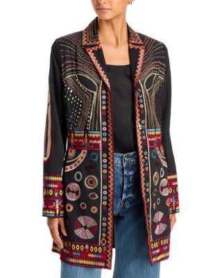 Ravenna Embroidered Long Blazer