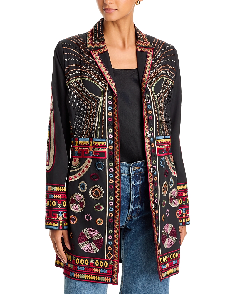 Johnny Was Ravenna Embroidered Long Blazer