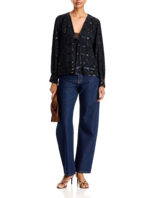 Lesley Sequinned Tie Front Jacket - thumbnail 2