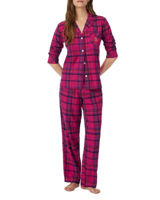 Brushed Twill Notch Collar Long Pants Pajama Set