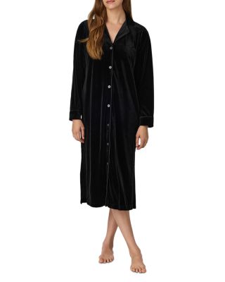 Velvet Notch Collar Long Sleeve Ballet Sleepshirt