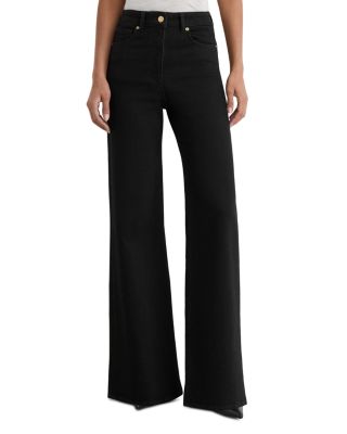 Petites Jas High Rise Wide Leg Jeans in Black