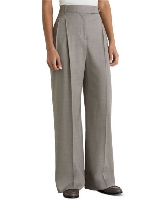 Petite Darcy Wool Blend Wide Leg Pants 