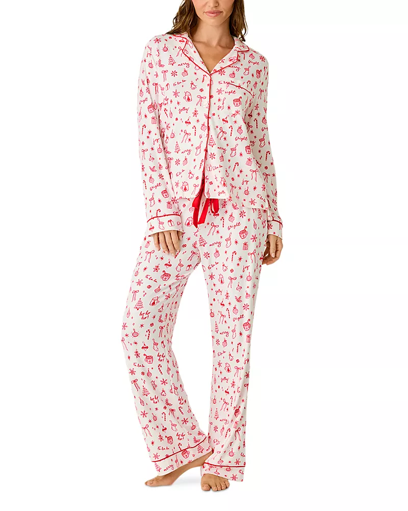 Pj Salvage Femme de Noel Long Sleeve Pajama Set
