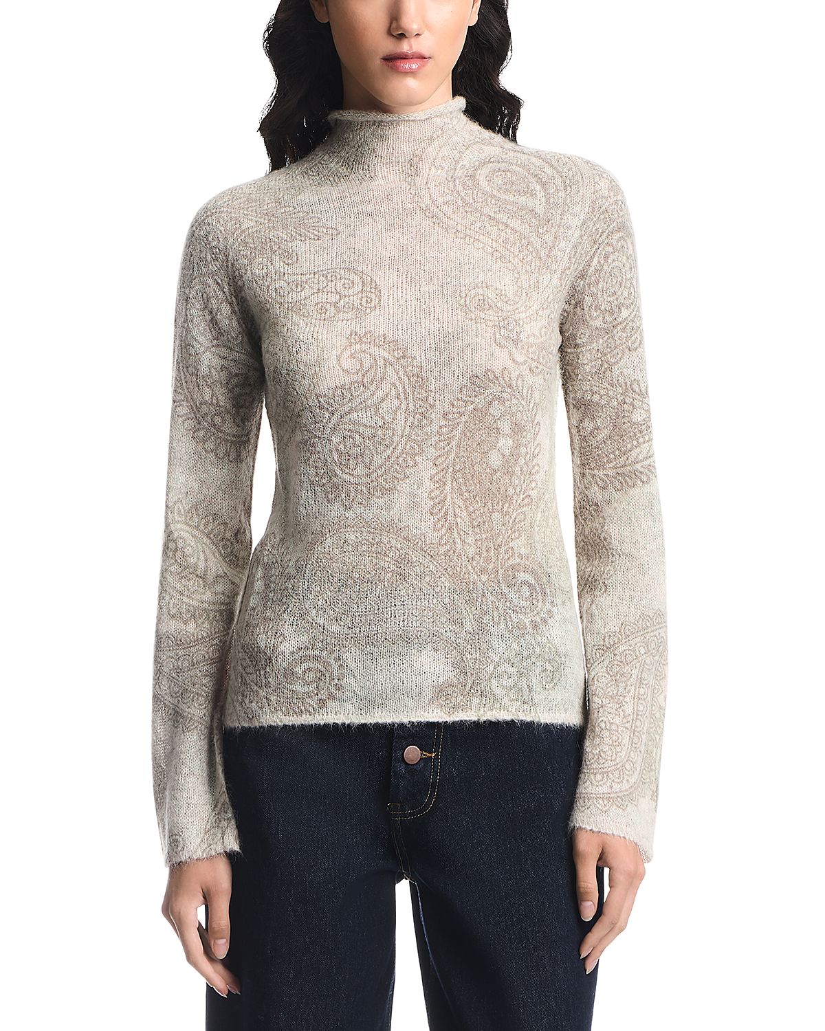 Emporio Armani Alpaca Blend Mock Neck Sweater