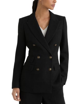 Lauryn Herringbone Wool Double Breasted Blazer