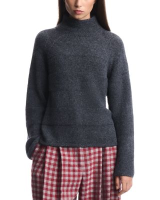 Plain Knit High Neck Sweater