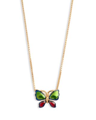 VLogo Flutterby Butterfly Enamel Necklace, 15.5"-19.5"