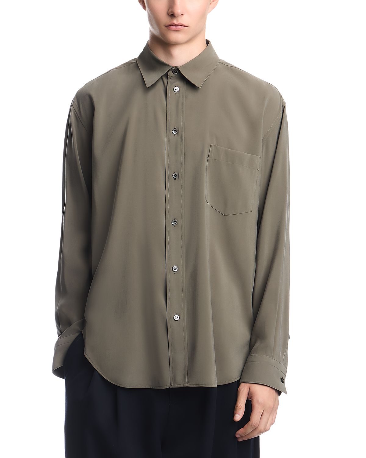 Emporio Armani Point Collar Pocket Button Down Shirt
