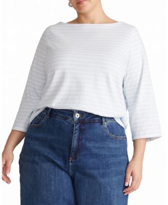  Women's Plus Belle Breton Stripe Jersey Tee