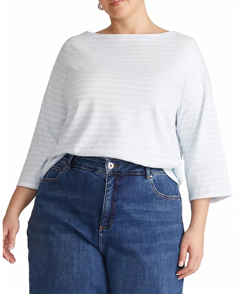 Universal Standard Women's Plus Belle Breton Stripe Jersey Tee
