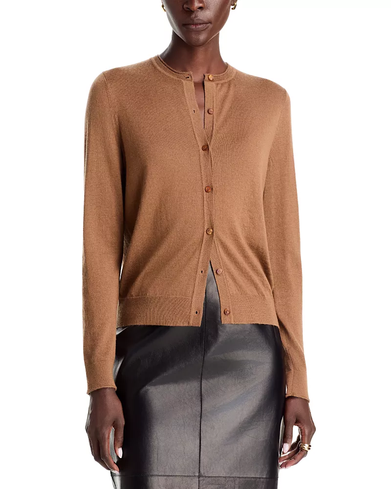Lafayette 148 New York Crewneck Cashmere Cardigan
