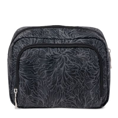 Baggallini The Jet Set Edit Pocket Cosmetic Pouch With Brush Organization In Midnight Blossom Print