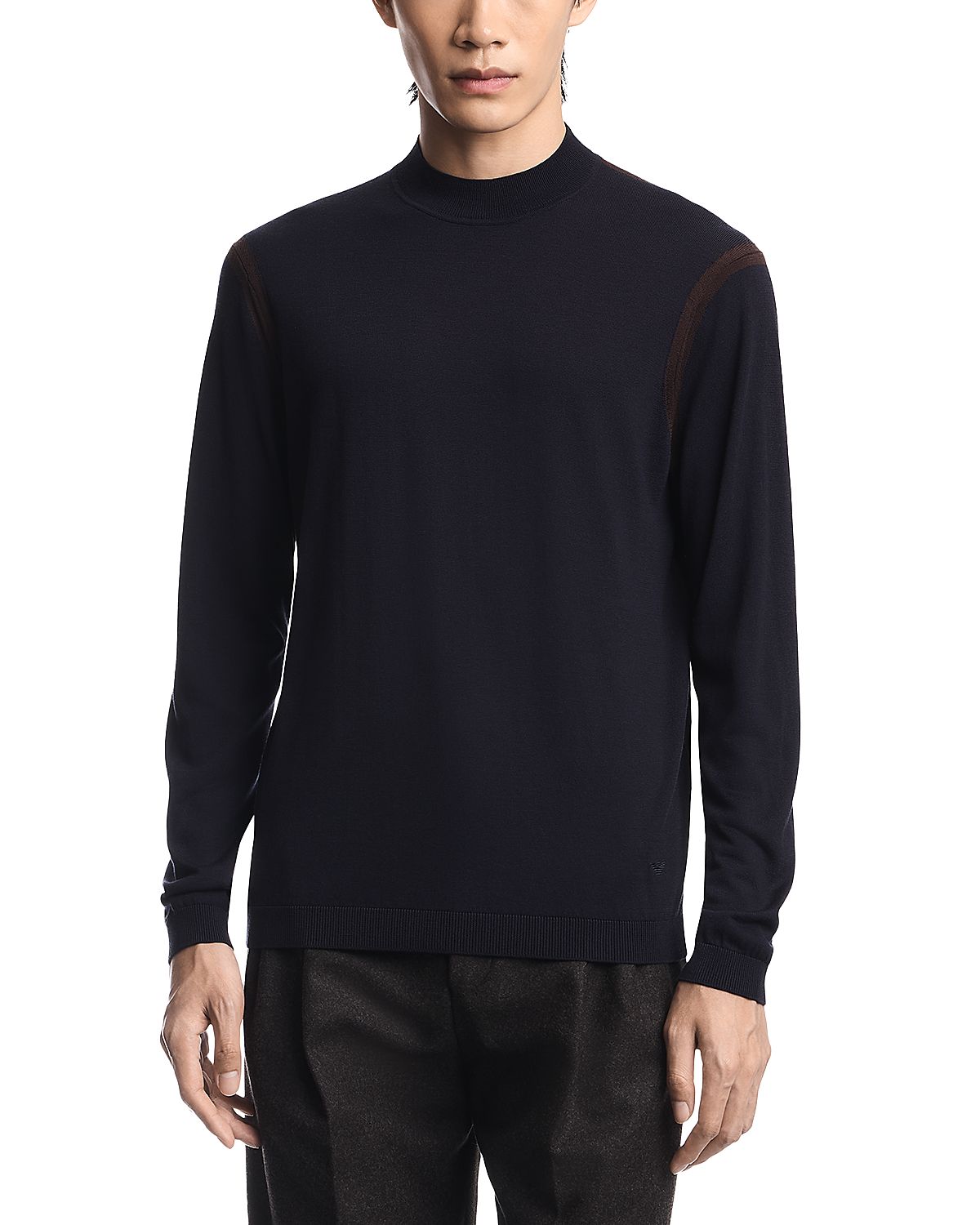 Emporio Armani Mock Neck Sweater with Inlay Details